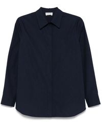 P.A.R.O.S.H. - P.A.R.O..H. ,Overhemden ,Blauw ,Blauw Button-Up Overhemd Met Kraag - Lyst
