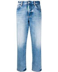 DSquared² - High-waisted straight-leg jeans - Lyst
