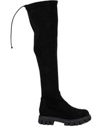 Baldinini - Wildleder overknee-stretchstiefel - Lyst