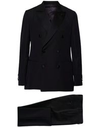 Lardini - Kostuums ,Blauw ,Wol Double-Breasted Pak - Lyst