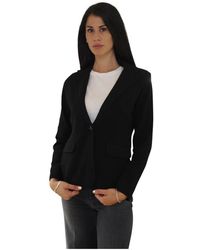 Ralph Lauren - Jassen ,Zwart ,Katoen Zwarte Gebreide Blazer - Lyst