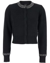Pinko - Truien & Vesten ,Zwart ,Zwarte Cardigan Sweater Blend - Lyst