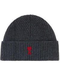 Ami Paris - Quota Beanie Mit Kontrastfarbenem Ami De Coeur - Lyst