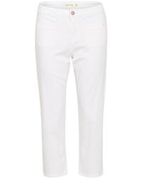 Cream - Cropped Trousers - Lyst