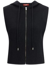Max Mara - Wollen Vest Met Capuchon Van Kasjmier - Lyst