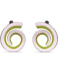 Marni - Two-Tone Enameled Spiral Earring - Lyst