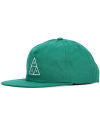 Huf - Accessoires ,Groen ,Katoen Driehoek Snapback Pet Smaragd - Lyst