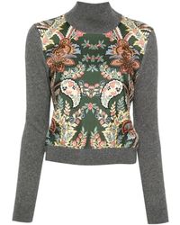 Etro - Truien & Vesten ,Veelkleurig ,Wol Trui Met Paisley-Print - Lyst