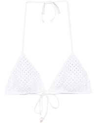 Fisico - Badmode ,Wit ,Embellished Triangle Bikini - Lyst