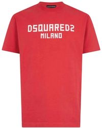 DSquared² - Tops ,Rood ,Katoen Dsquared 2 T-Shirts En Polo's Rood - Lyst
