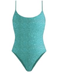 MC2 Saint Barth - Badmode ,Groen ,Nylon Lurex Badpak Uit Één Stuk - Lyst