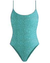 MC2 Saint Barth - Badmode ,Groen ,Nylon Lurex Badpak Uit Één Stuk - Lyst