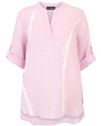 Doris Streich - Sommer Leinenbluse Mit Motivdruck - Lyst