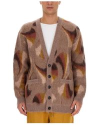 Etro - Truien & Vesten ,Veelkleurig ,Wol Mohair Blend V-Neck Cardigan - Lyst