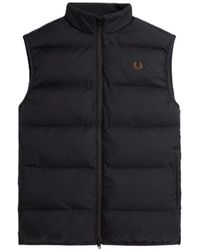 Fred Perry - Zwarte Geïsoleerde Gilet Vest - Lyst