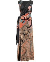Etro - Kleedjes ,Veelkleurig ,Draped Wrap Maxi Dress - Lyst