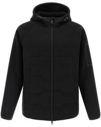 BOSS - Jassen ,Zwart ,Polyester Hole 19 Hybrid Jacket - Lyst