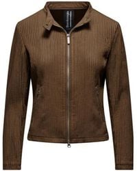 Bomboogie - Jassen ,Bruin ,Leer Slim Biker Jacket - Lyst