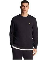 Lyle & Scott - Hoodies & Sweatvesten ,Blauw ,Katoen Donkerblauwe Crew Neck Sweatshirt - Lyst