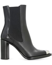 McQueen - Punk Leder Chelsea Stiefel - Lyst