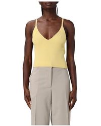 ARMANI EXCHANGE - Tops ,Geel ,Viscose Gebreide Top - Lyst