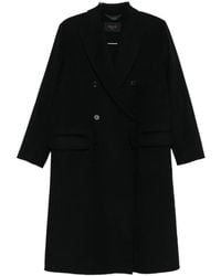 Paltò - Zwarte Wol Double-Breasted Jas - Lyst