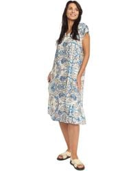 2-Biz - Blau Antikes Kleid Mit Kurzen Ärmeln - Lyst