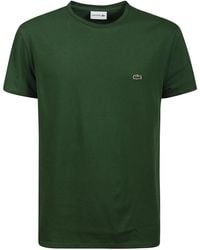 Lacoste - Tops ,Groen ,Katoen Pima Cotton T-Shirt - Lyst