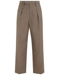 Lemaire - Taupe melange one pleat hose - Lyst