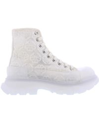 Alexander McQueen - Canvas boot tread mode sneakers - Lyst