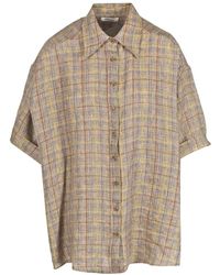 Ottod'Ame - Camisa de lino con cuello puntiagudo y escote en v - Lyst