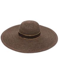 Borsalino - Accessoires ,Bruin ,Breedgerande Geweven Zonnehoed - Lyst