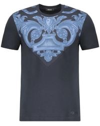 Versace - T-Shirt Met Barokprint - Lyst