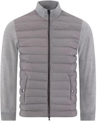Herno - Jassen ,Grijs ,Polyester Zip-Up Donsjack - Lyst