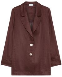 Marella - Jassen ,Bruin ,Leer Classe Blazer - Lyst