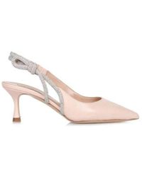 Ninalilou - Schoenen ,Leer Crème Swarovski Slingback Pumps - Lyst