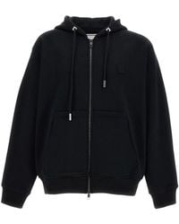 WOOYOUNGMI - Hoodies & Sweatvesten ,Zwart ,Katoen Back Logo Hooded Zipup - Lyst