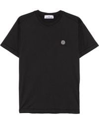 Stone Island - Schwarze baumwoll-jersey-t-shirts und polos - Lyst