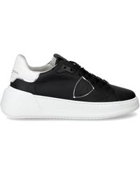 Philippe Model - Zwarte Tres Temple Lage Sneakers - Lyst