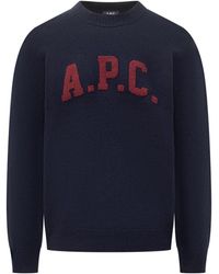 A.P.C. - College Logo Crewneck Sweater - Lyst