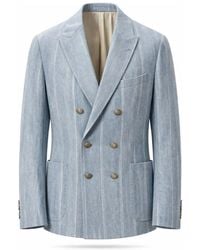 Eleventy - Jassen ,Blauw ,Katoen Soft Jacket - Lyst