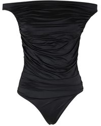 VENUJA - Badmode ,Zwart ,One-Piece Bardot Neck - Lyst