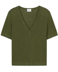 Closed - Truien & Vesten ,Groen ,Katoen Linnen En Katoenen V-Hals Trui - Lyst