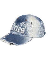 Aries - Accessoires ,Blauw ,Katoen Destroyed Lace Cap - Lyst