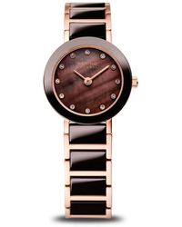 Bering - Accessoires ,Bruin Keramisch Horloge 22 Mm Armband Roestvrijstalen Band Met Keramische Elementen Roségoud 11422-765 - Lyst