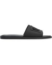Dolce & Gabbana - Dolce & Gabbana Open Toe Slide Sandals - Lyst