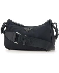 Emporio Armani - Schwarze nylon-schultertasche mit logo - Lyst