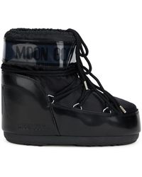 Moon Boot - Schoenen ,Zwart ,Leer Icon Low Glance Boot - Lyst