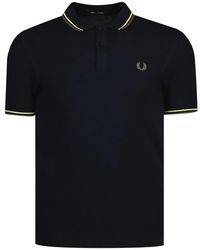 Fred Perry - Tops ,Zwart ,Katoen Polo Met Dubbele Streep M3600 - Lyst