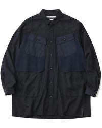 White Mountaineering - Overhemden ,Blauw ,Wol Shirts - Lyst